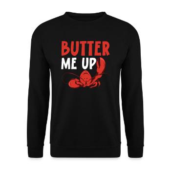 Butter Me Up Crawfish Eater Seafood Lobster Lover - Unisex Sweatshirt - black - Front - Alina (178cm) & Michal (187cm)