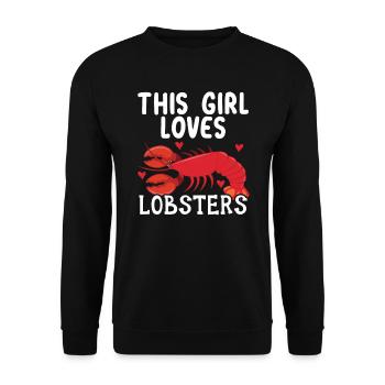 This Girl Loves Lobsters Crawfish Eater Seafood - Unisex Sweatshirt - black - Front - Alina (178cm) & Michal (187cm)