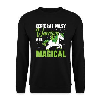 Les guerriers de la paralysie cérébrale sont des amoureux magiques de la licorne - Sweat-shirt Unisexe - noir - Devant - Alina (178cm) & Michal (187cm)