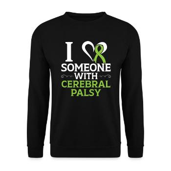 J’aime quelqu’un avec la paralysie cérébrale Warrior - Sweat-shirt Unisexe - noir - Devant - Alina (178cm) & Michal (187cm)