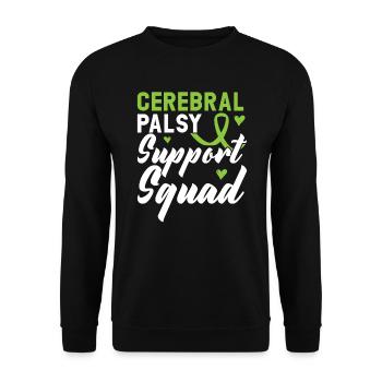 Zerebralparese Support Squad Awareness Ribbon - Unisex Pullover - Schwarz - Vorne - Alina (178cm) & Michal (187cm)
