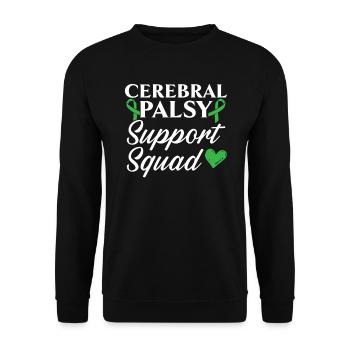 Zerebralparese Support Squad Awareness Ribbon - Unisex Pullover - Schwarz - Vorne - Alina (178cm) & Michal (187cm)