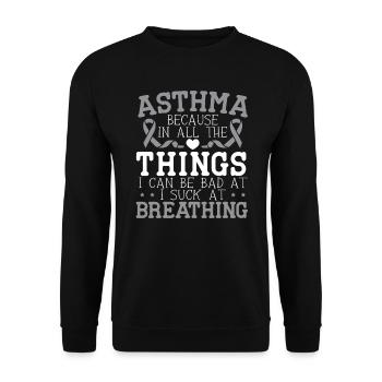 Asthma Bewusstsein Atmung Keuchen Asthma Krieger - Unisex Pullover - Schwarz - Vorne - Alina (178cm) & Michal (187cm)