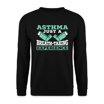 Asthma nur ein atemberaubendes Erlebnis Atmen - Unisex Pullover - Schwarz - Vorne - Alina (178cm) & Michal (187cm)