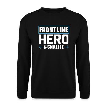 Héroïne de première ligne Aide-infirmière à vie de l’AIIC - Sweat-shirt Unisexe - noir - Devant - Alina (178cm) & Michal (187cm)