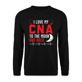 Zertifizierte Pflegehelferin CNA - Unisex Pullover - Schwarz - Vorne - Alina (178cm) & Michal (187cm)