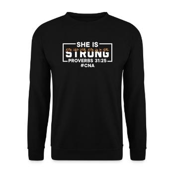 Zertifizierte Pflegehelferin CNA - Unisex Pullover - Schwarz - Vorne - Alina (178cm) & Michal (187cm)