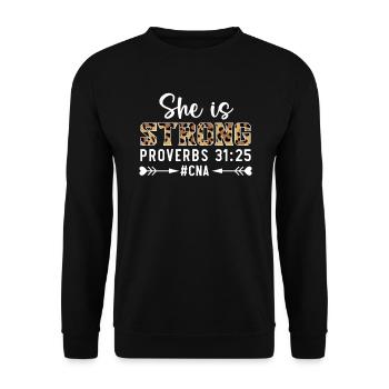 Zertifizierte Pflegehelferin CNA - Unisex Pullover - Schwarz - Vorne - Alina (178cm) & Michal (187cm)