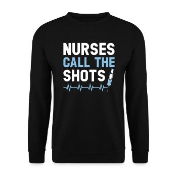 Nurses Call The Shots Nursing Assistant CNA - Unisex Sweatshirt - black - Front - Alina (178cm) & Michal (187cm)