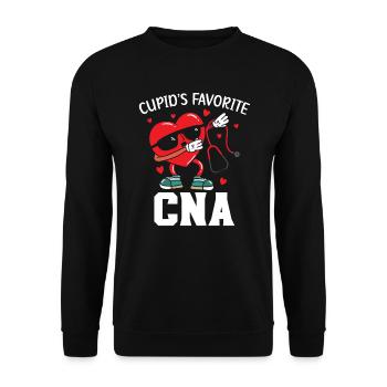 Amors Lieblings-CNA-zertifizierter Pflegehelfer - Unisex Pullover - Schwarz - Vorne - Alina (178cm) & Michal (187cm)