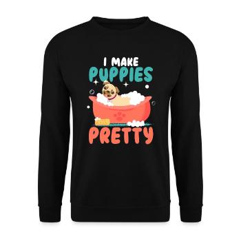 Je fais des chiots de jolis toiletteurs pour chiens toiletteurs pour chiens - Sweat-shirt Unisexe - noir - Devant - Alina (178cm) & Michal (187cm)