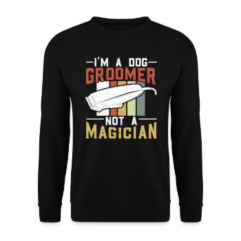 Ich bin ein Hundefriseur, kein Zauberer Hundepflege - Unisex Pullover - Schwarz - Vorne - Alina (178cm) & Michal (187cm)