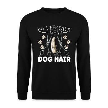 En semaine, je porte un toiletteur de chien Dog Lover Lover - Sweat-shirt Unisexe - noir - Devant - Alina (178cm) & Michal (187cm)