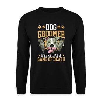 Pet Groomer Animal Stylist Animal Salon Artiste de fourrure - Sweat-shirt Unisexe - noir - Devant - Alina (178cm) & Michal (187cm)
