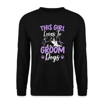 Cette fille aime toiletter les chiens furologue - Sweat-shirt Unisexe - noir - Devant - Alina (178cm) & Michal (187cm)