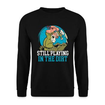 Still Playing In The Dirt Treasure Hunting - Unisex Sweatshirt - black - Front - Alina (178cm) & Michal (187cm)