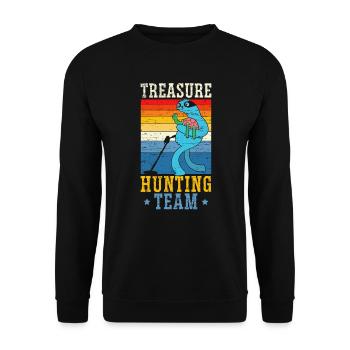 Digging Metal Detectorist Treasure Hunting Team - Unisex Sweatshirt - black - Front - Alina (178cm) & Michal (187cm)