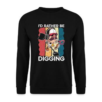 Je préfère creuser la chasse au trésor des détecteurs - Sweat-shirt Unisexe - noir - Devant - Alina (178cm) & Michal (187cm)