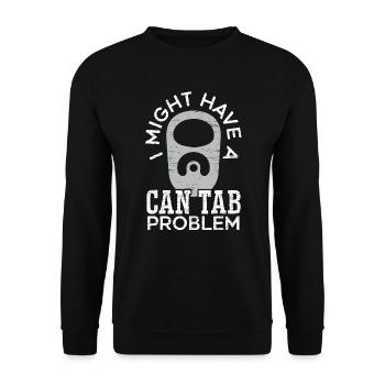 Je pourrais avoir un problème d’onglet de boîte de conserve Chasse au trésor - Sweat-shirt Unisexe - noir - Devant - Alina (178cm) & Michal (187cm)