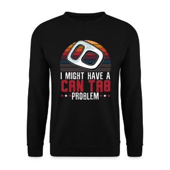 Je pourrais avoir un problème d’onglet de boîte de conserve Chasse au trésor - Sweat-shirt Unisexe - noir - Devant - Alina (178cm) & Michal (187cm)