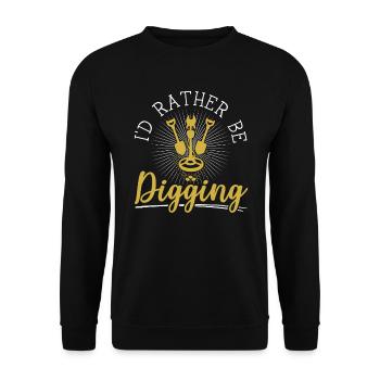 Je préfère creuser la chasse au trésor des détecteurs - Sweat-shirt Unisexe - noir - Devant - Alina (178cm) & Michal (187cm)