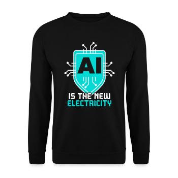 AI Is The New Electricity Artificial Intelligence - Unisex Sweatshirt - black - Front - Alina (178cm) & Michal (187cm)