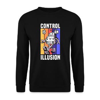 Control Is An Illusion Artificial Intelligence - Unisex Sweatshirt - black - Front - Alina (178cm) & Michal (187cm)