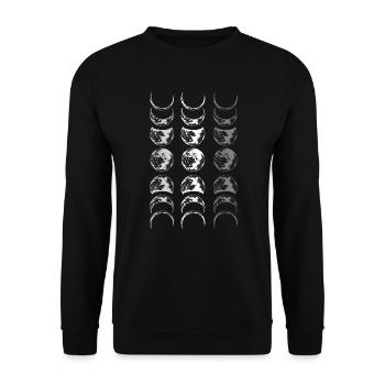 Vollmond Astrologie Astronomie Finsternis Mondphase - Unisex Pullover - Schwarz - Vorne - Alina (178cm) & Michal (187cm)
