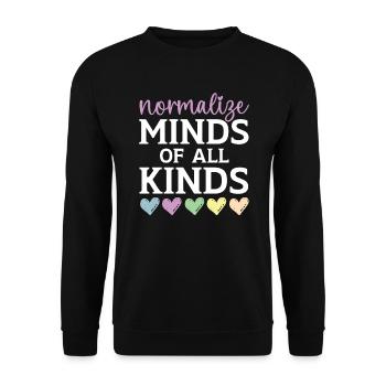 Normaliser les esprits de toutes sortes de santé mentale - Sweat-shirt Unisexe - noir - Devant - Alina (178cm) & Michal (187cm)