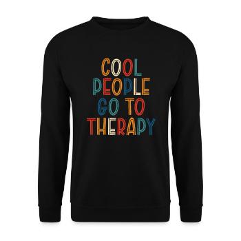 Cool People Go To Therapy Mental Health Awareness - Unisex Sweatshirt - black - Front - Alina (178cm) & Michal (187cm)