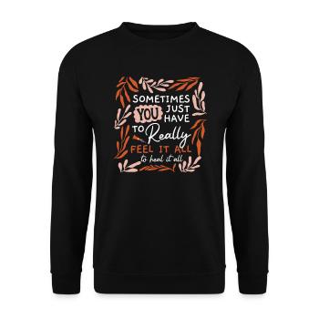 Suizidprävention Bewusstsein für psychische Gesundheit - Unisex Pullover - Schwarz - Vorne - Alina (178cm) & Michal (187cm)