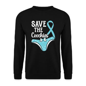Save The Coochies Cervical Cancer Awareness Month - Unisex Sweatshirt - black - Front - Alina (178cm) & Michal (187cm)