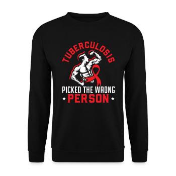 Tuberculosis Warrior Tuberculosis Awareness - Unisex Sweatshirt - black - Front - Alina (178cm) & Michal (187cm)