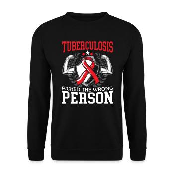 Tuberculosis Warrior Tuberculosis Awareness - Unisex Sweatshirt - black - Front - Alina (178cm) & Michal (187cm)