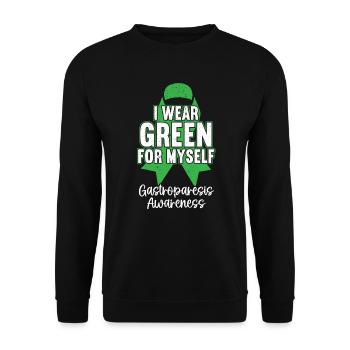 I Wear Green For Myself Gastroparesis Awareness - Unisex Sweatshirt - black - Front - Alina (178cm) & Michal (187cm)