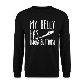 My Belly Has Two Buttons Gastroparesis Awareness - Unisex Sweatshirt - black - Front - Alina (178cm) & Michal (187cm)