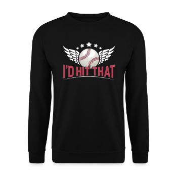 Ich würde diesen Baseballspieler Baseballtrainer schlagen - Unisex Pullover - Schwarz - Vorne - Alina (178cm) & Michal (187cm)