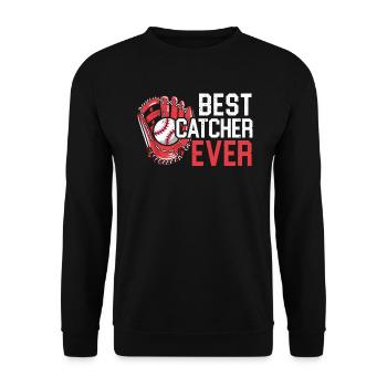Bester Catcher aller Zeiten Baseballspieler Baseballtrainer - Unisex Pullover - Schwarz - Vorne - Alina (178cm) & Michal (187cm)