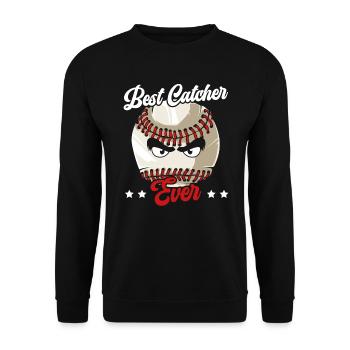 Bester Catcher aller Zeiten Baseballspieler Baseballtrainer - Unisex Pullover - Schwarz - Vorne - Alina (178cm) & Michal (187cm)