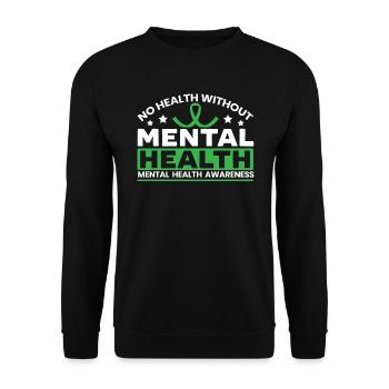 Keine Gesundheit ohne psychische Gesundheit Suizidbewusstsein - Unisex Pullover - Schwarz - Vorne - Alina (178cm) & Michal (187cm)