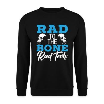 Rad To The Bone Rad Tech Radiologie-Radiologe - Unisex Pullover - Schwarz - Vorne - Alina (178cm) & Michal (187cm)