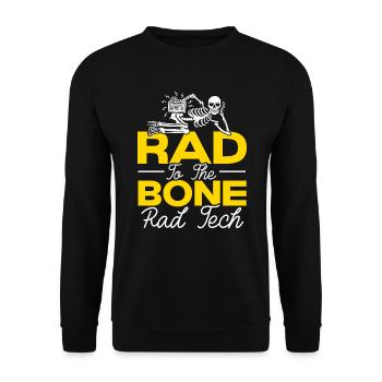 Rad To The Bone Rad Tech Radiologie-Radiologe - Unisex Pullover - Schwarz - Vorne - Alina (178cm) & Michal (187cm)