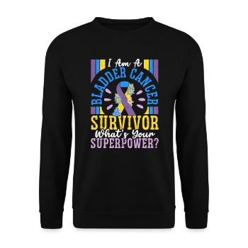 Survivant du cancer de la vessie Sensibilisation au cancer de la vessie - Sweat-shirt Unisexe - noir - Devant - Alina (178cm) & Michal (187cm)