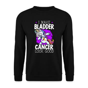 Cancer de la vessie Guerrier Sensibilisation au cancer de la vessie - Sweat-shirt Unisexe - noir - Devant - Alina (178cm) & Michal (187cm)