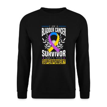 Survivant du cancer de la vessie Sensibilisation au cancer de la vessie - Sweat-shirt Unisexe - noir - Devant - Alina (178cm) & Michal (187cm)