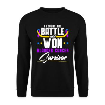 Fought The Battle And Won Bladder Cancer Survivor - Unisex Sweatshirt - black - Front - Alina (178cm) & Michal (187cm)