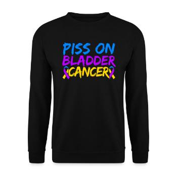 Piss On Blasenkrebs Bewusstseinsmonat - Unisex Pullover - Schwarz - Vorne - Alina (178cm) & Michal (187cm)