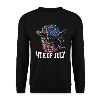 Amérique patriotique États-Unis Drapeau 4 juillet Américain - Sweat-shirt Unisexe - noir - Devant - Alina (178cm) & Michal (187cm)