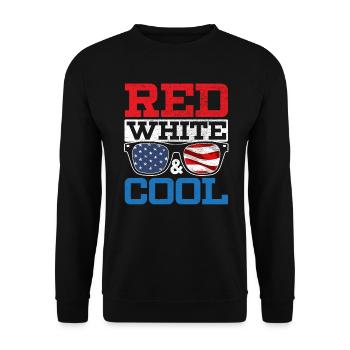 Rouge Blanc Et Cool Amérique USA Flag 4 Juillet - Sweat-shirt Unisexe - noir - Devant - Alina (178cm) & Michal (187cm)