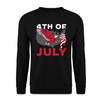 Amérique patriotique États-Unis Drapeau 4 juillet Américain - Sweat-shirt Unisexe - noir - Devant - Alina (178cm) & Michal (187cm)